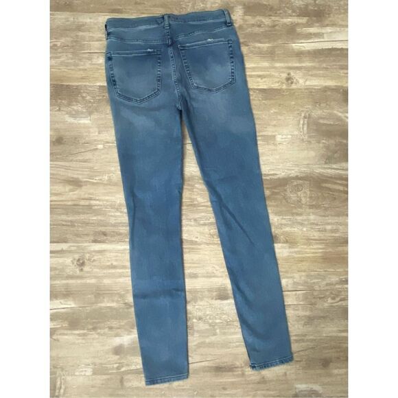 Free People Skinny Jeans Ankle Cropped Stretch Distressed Women’s Size W28L - Picture 4 of 7
